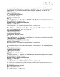 Entrepreneurship Chapter 01 Individuals who have set up a business they will