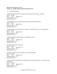 Chemical Engineering Chapter 12 Intermolecular forces are the attractive forces