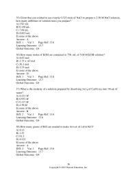 Chemical Engineering Chapter 13 What is the molarity of a solution prepared by