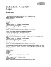 Entrepreneurship Chapter 08 A conceptual framework that describes how a company