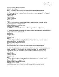 Entrepreneurship Chapter 10 The component of revenue that is addressed