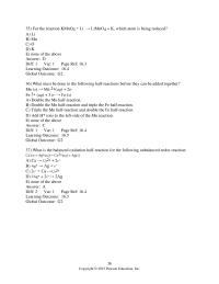Chemical Engineering Chapter 16 What is the balanced oxidation half-reaction