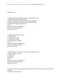 Business Communication Chapter 9 Which viewpoint is a perspective of authentic leadership