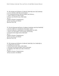 Business Communication Chapter 9 The intrapersonal definition of authentic