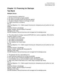 Entrepreneurship Chapter 13 When Valuing Seed stage Startup Early stage Company