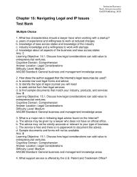 Entrepreneurship Chapter 15 What two characteristics should a lawyer have when
