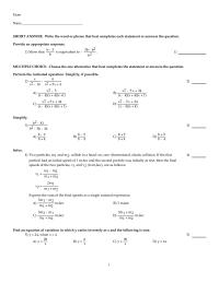 Mathematics Chapter 7 Indicate whether the rational expressions are equivalent.
