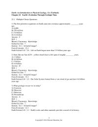 Physics Chapter 22 The first primitive organisms on Earth came into