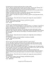 Management Chapter 4 Prevention Costs Are The Most Subjective The