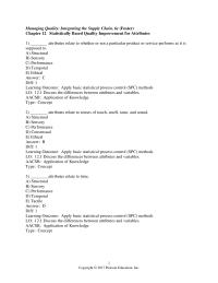 Management Chapter 12 Outcome Apply Basic Statistical Process Control