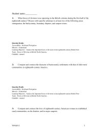 History Chapter 5 Keyboard Navigation Blooms Understand Topic Eighteenth century New