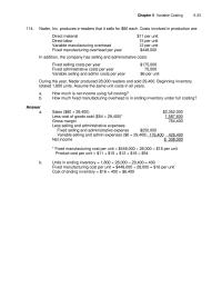 Accounting Chapter 5 How much is net income using full costing?