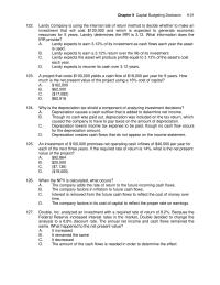 Accounting Chapter 9 What The Net Present Value Using Required