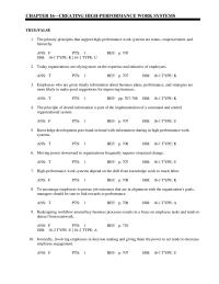 Human Resources Chapter 16 Most high-performance work systems are able to isolate a single