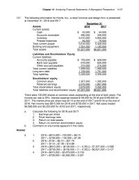 Accounting Chapter 14 The market price per share was $110 at the end of 2017&nbsp;