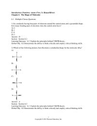 Chemistry Chapter 6 In a molecule having four pairs of electrons around