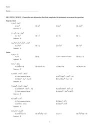 Mathematics Chapter 5 completes the statement or answers the question