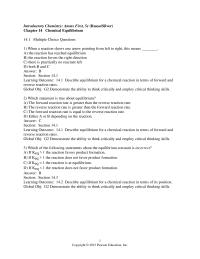 Chemistry Chapter 14 The following chemical reaction has reached equilibrium