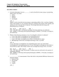 Dentistry Chapter 3 Describe How Acquire Radiographic Images Using