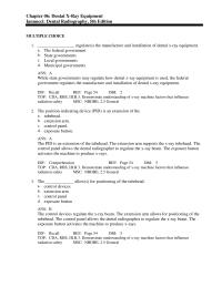 Dentistry Chapter 6 the manufacture and installation of dental x-ray