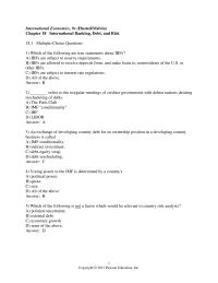 Economics Chapter 18 Country Riskd International Debt answer C21 What Does