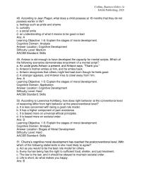 Business Ethics Chapter 3 what does a child possess at 18 months that they