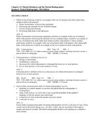 Dentistry Chapter 12 Good verbal communication skills for dental radiographers