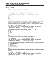 Dentistry Chapter 14 The Consumer-Patient Radiation Health and Safety