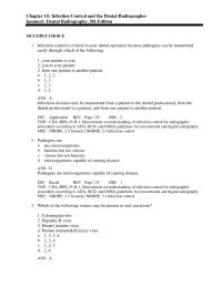 Dentistry Chapter 15 A covering Exposed Surfaces With Disposable Materials Provides