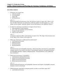 Psychology Chapter 11 What type of hormone is synthesized from cholesterol