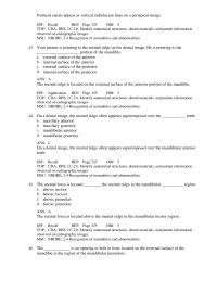 Dentistry Chapter 27 the mental ridge often appears superimposed over
