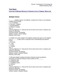 Criminology Chapter 06 Children who were studied in the adoption studies&nbsp;