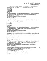 Criminology Chapter 06 The family studies showed that criminality in the mother