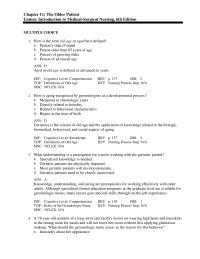 Nursing Chapter 11 How is the term old age or aged best defined