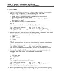 Nursing Chapter 13 They Will Increase Tolerance The Antigen d They