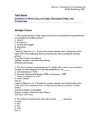 Criminology Chapter 14 Who coined the term white-collar crime and is