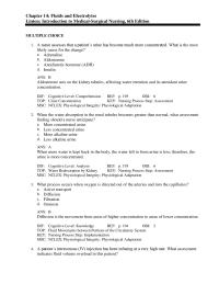 Nursing Chapter 14 A nurse assesses that a patient’s urine has become