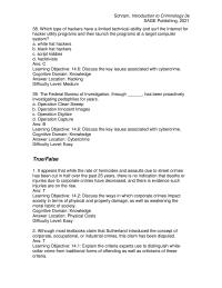 Criminology Chapter 14 Which type of hackers have a limited technical ability&nbsp;