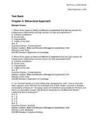 Communications Chapter 4 Which of the styles on Blake and Mouton’s Leadership