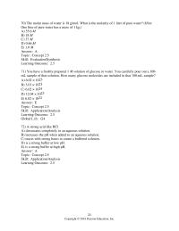Biology & Life Sciences Chapter 2 What is the molarity of 1 liter of pure water