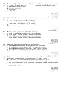 Management Chapter 9 The Statement Give Online Customers With