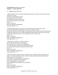 Biology & Life Sciences Chapter 4 When biologists wish to study the internal