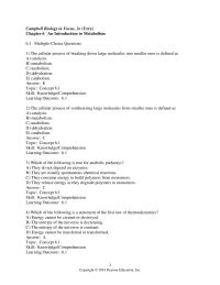 Biology & Life Sciences Chapter 6 The cellular process of breaking down large molecules