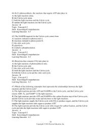 Biology & Life Sciences Chapter 8 the reactions that require ATP take place in