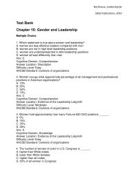 Communications Chapter 15 Which statement is true about women and leadership