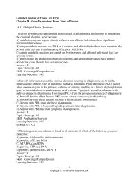 Biology & Life Sciences Chapter 14 Garrod hypothesized that inherited diseases such as