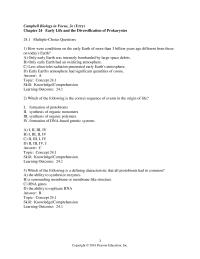 Biology & Life Sciences Chapter 24 How were conditions on the early Earth of more than