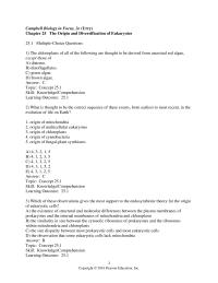 Biology & Life Sciences Chapter 25 The chloroplasts of all of the following are thought to
