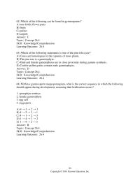 Biology & Life Sciences Chapter 26 Which of the following can be found in gymnosperms