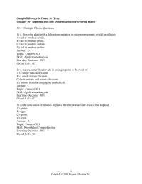 Biology & Life Sciences Chapter 30 A flowering plant with a deleterious mutation in